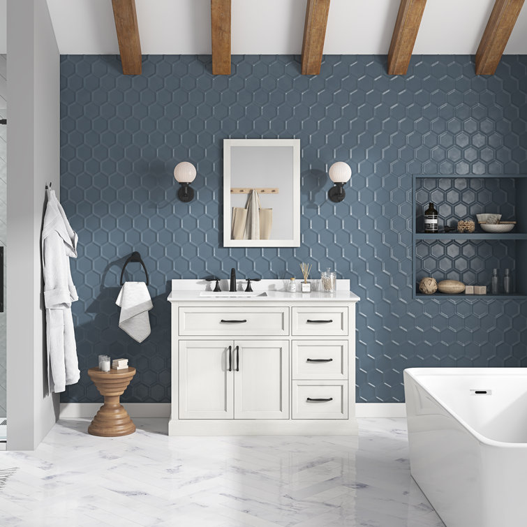 Rosalind Wheeler Jayton 48" Single Bathroom Vanity Set with Mirror